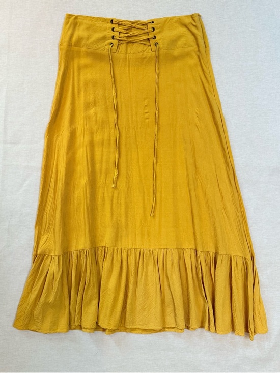 unbranded Dresses & Skirts - Mustard Lace-Up Ruffled Hem Women’s Skirt